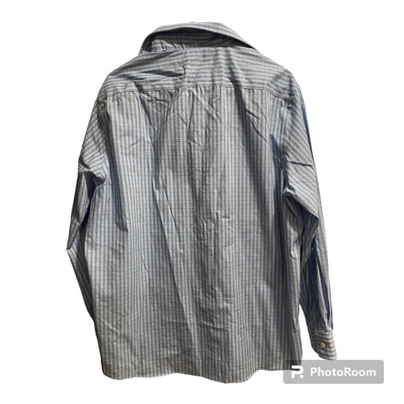 Mens Michael Kors Long Sleeve‎ Dress Shirt Size Large Blues - Picture 2 of 4